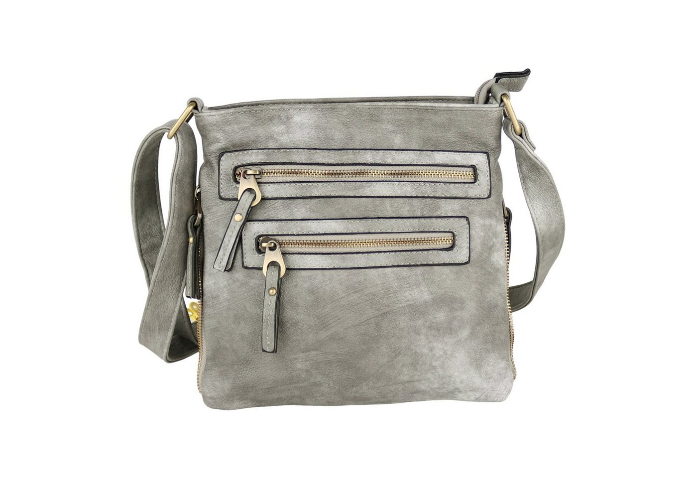 MIRROSI Umhängetasche Damen Crossbody Bag, Mittelgroß 25x22,5x7cm (aus hochwertigem Kunstleder Veganleder Leder, 5 Farben auswählbar: Schwarz, Grau,Braun,Senf, Khaki), Kleine Tasche, Schultertasche für jeden Anlass von MIRROSI