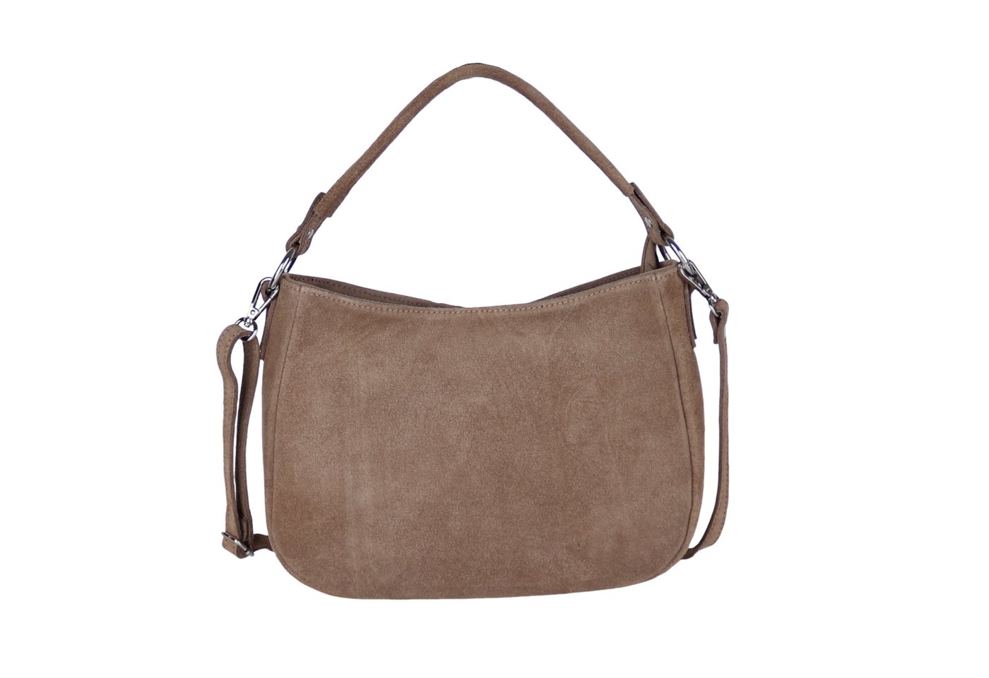 MIRROSI Umhängetasche Damen Crossbody Bag, Wildleder Echtleder Made In Italy, Mittelgroße Damen Tasche 30x23x18cm von MIRROSI