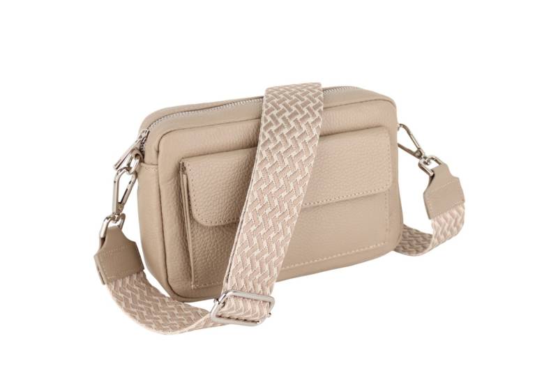 MIRROSI Umhängetasche Damen Crossbody Bag, aus Echtleder,Made in Italy (1 Tasche 2 Gurte), verstelllbaren Schulterriemen), (24x16x6cm) von MIRROSI