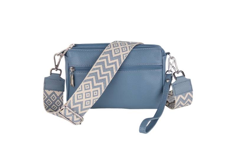 MIRROSI Umhängetasche Damen Crossbody Bag, aus Echtleder,Made in Italy (verstellbaren Schulterriemen, Schultertasche für jeden Anlass (1 Tasche & 2 Gurte), 3 Fächer, (24x16x6cm) von MIRROSI