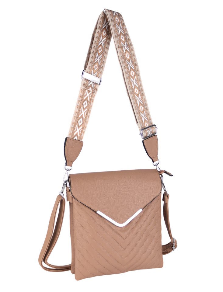 MIRROSI Umhängetasche Damen Crossbody Bag, mittelgroß 25x27x7cm (gemusterten & verstellbaren Schulterriemen, 1 Tasche & 2 Taschengurte), Mittelgroße Tasche, Schultertasche für jeden Anlass von MIRROSI