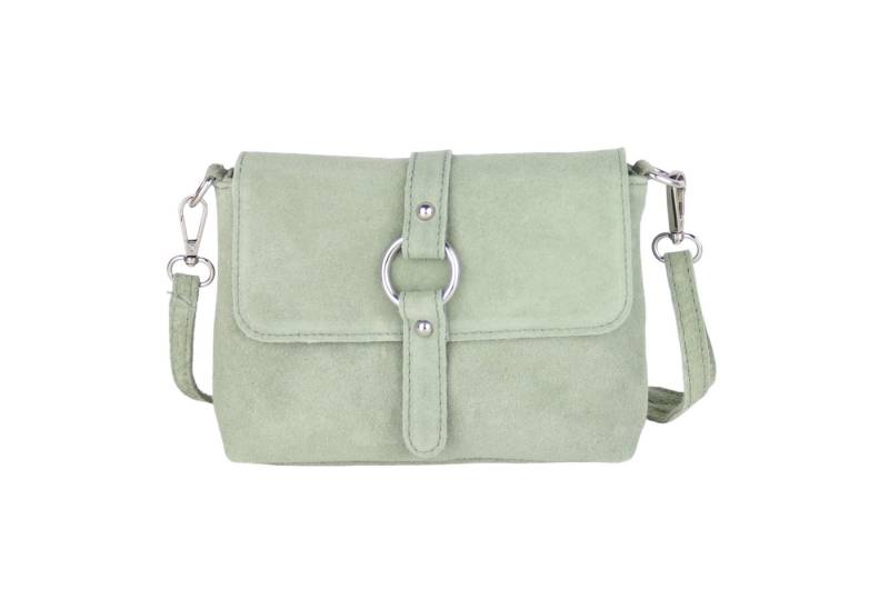 MIRROSI Umhängetasche Damen Klein Crossbody Bag, Echtleder Made in Italy (Maße: 22x15x6cm), Hauptfach mit Klappe, 1 Hinterfach Unifarben von MIRROSI