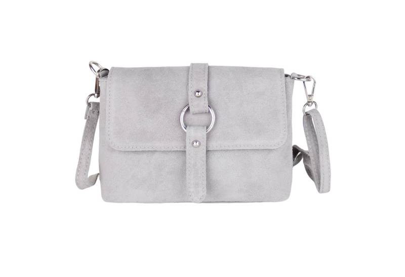 MIRROSI Umhängetasche Damen Klein Crossbody Bag, Echtleder Made in Italy (Maße: 22x15x6cm), Hauptfach mit Klappe, 1 Hinterfach Unifarben von MIRROSI