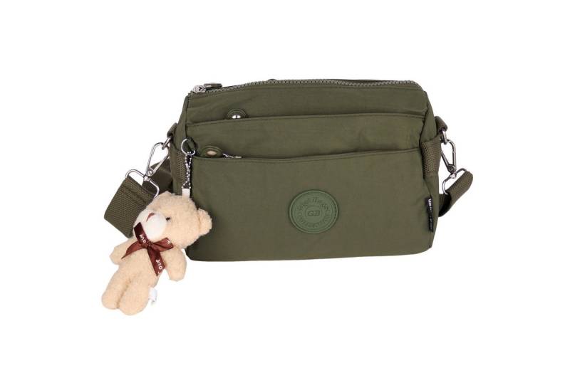 MIRROSI Umhängetasche Damen Schultertasche, ca.25x17x10 cm, Mit süßem Bär-Anhänger von MIRROSI