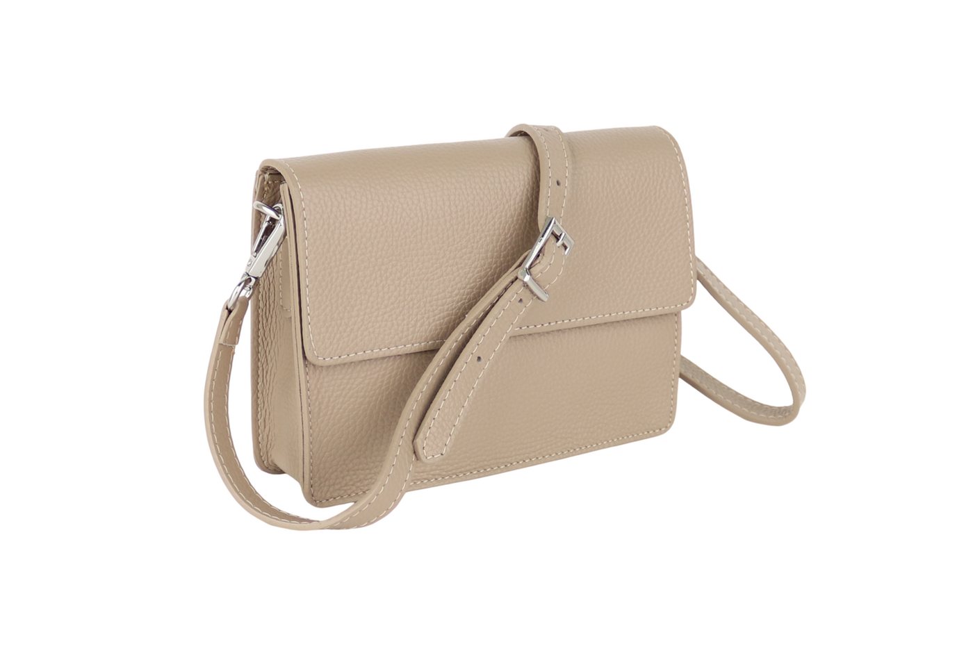 MIRROSI Umhängetasche Damen klein Crossbody Bag, Echtleder Made in Italy (Maße: L20cm x H15cm x B5cm), Hauptfach mit Klappe, 1 Hinterfach von MIRROSI