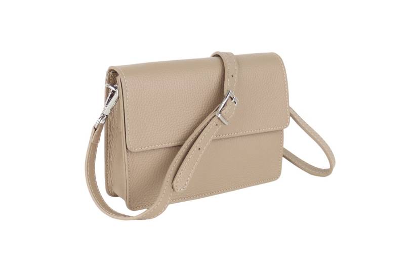 MIRROSI Umhängetasche Damen klein Crossbody Bag, Echtleder Made in Italy (Maße: L20cm x H15cm x B5cm), Hauptfach mit Klappe, 1 Hinterfach von MIRROSI