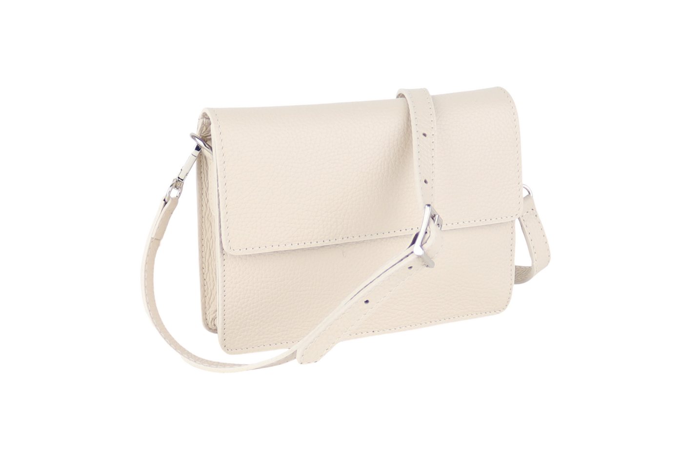 MIRROSI Umhängetasche Damen klein Crossbody Bag, Echtleder Made in Italy (Maße: L20cm x H15cm x B5cm), Hauptfach mit Klappe, 1 Hinterfach von MIRROSI