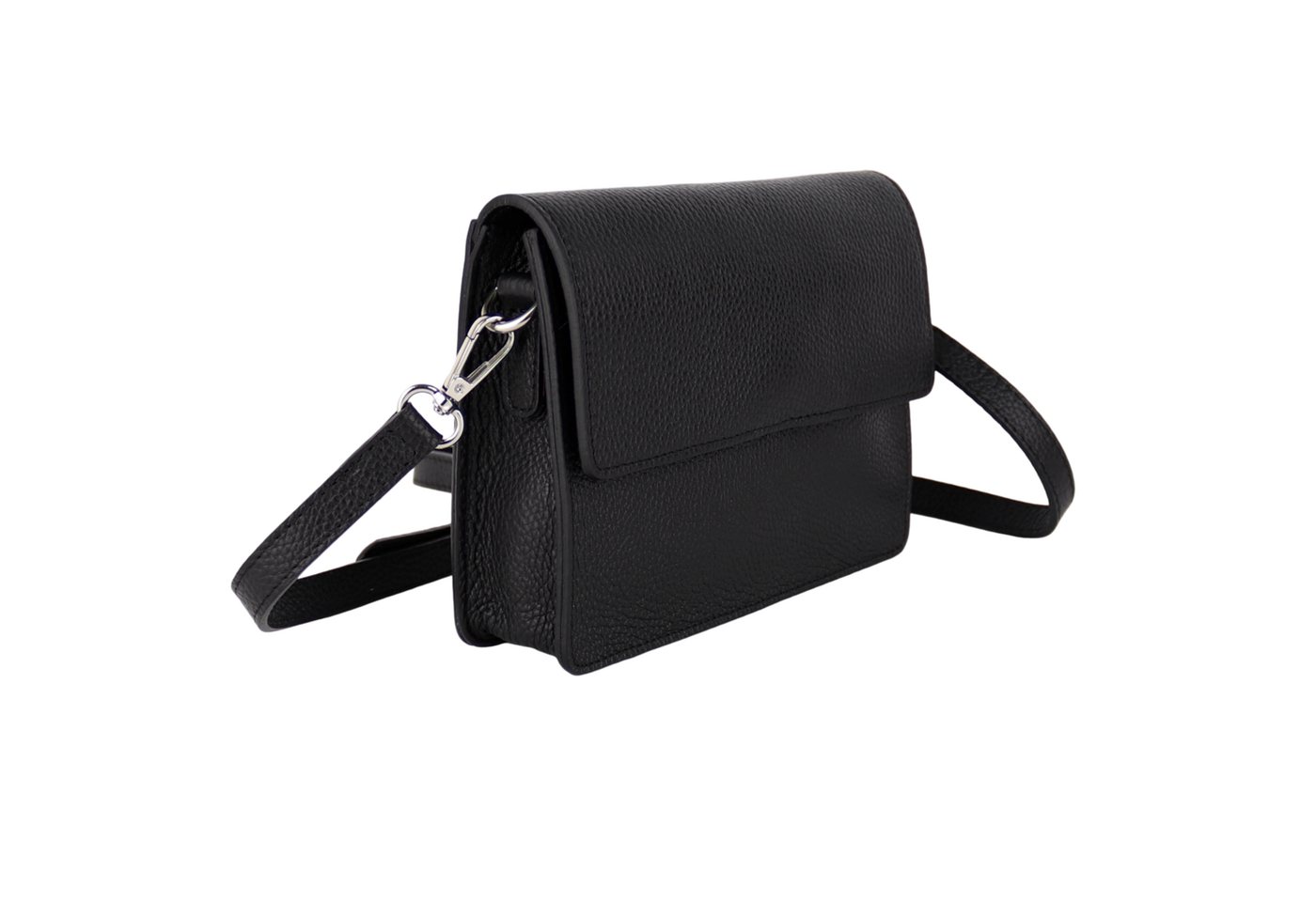 MIRROSI Umhängetasche Damen klein Crossbody Bag, Echtleder Made in Italy (Maße: L20cm x H15cm x B5cm), Hauptfach mit Klappe, 1 Hinterfach von MIRROSI