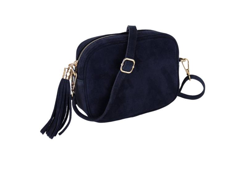 MIRROSI Umhängetasche Damen klein Crossbody Bag, Echtleder made in Itlay (20x15x7cm), Karabiner und Reißverschluss in Goldoptik), Leo-Muster oder Wildleder von MIRROSI