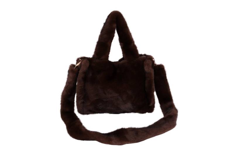 MIRROSI Umhängetasche aus Kunstfell Kuschelweich Schultertasche Henkeltasche, Unifarben oder Leo , ca. 25x20x10cm von MIRROSI