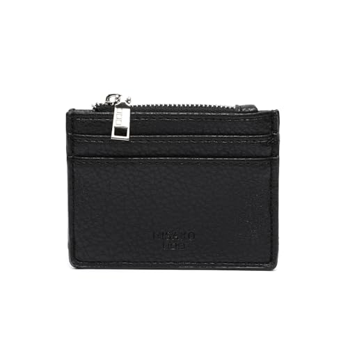 MISAKO Adelinas Grundlegender Kartenhalter - Modische Damen-Kartenhalter aus Kunstleder - Kleiner Kartenorganisator Adelinas Schwarz 8 X 10 X 2 cm von MISAKO