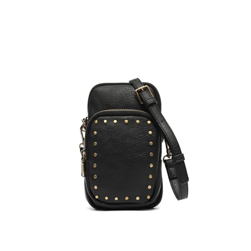 MISAKO Aniada Mini-Umhängetasche für Mobiltelefon mit Metallverzierungen Damen - Aniada Schwarz 19x12x4cm von MISAKO