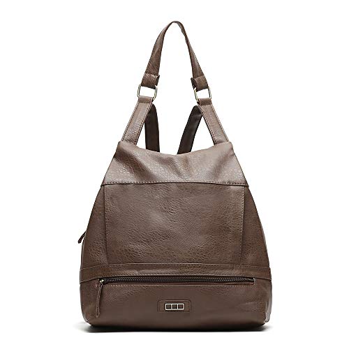 MISAKO SULI Diebstahlsicherer Rucksack - Anti-Diebstahl-Rucksack - Kleiner und geräumiger Damen-Casual-Rucksack Suli Braun 30 X 28 X 11 cm von MISAKO