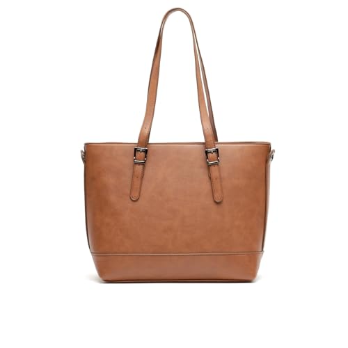 MISAKO CHAPI Shopper-Tasche mit Tasche für Tablet (10") - Shopper Damen - Große Handtaschen modisch für den Alltag, Arbeit & Uni Chapi Kamel 27 X 38 X 14 cm von MISAKO