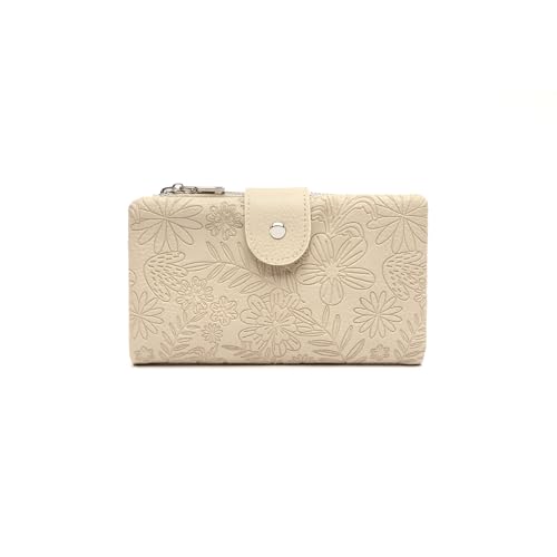 MISAKO Deva Großes Portemonnaie mit Blumendruck Damen - Deva Stein 10x19x4 cm von MISAKO