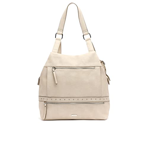 MISAKO ENGRI Antidiebstahl-Rucksack mit metallischen Details - Modische Damen-Anti-Diebstahl-Rucksacktasche - Kleiner, geräumiger Freizeitrucksack Engri Beige 30 X 28 X 11 cm von MISAKO