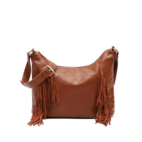 MISAKO Evi Umhängetasche mit Fransen Damen - Evi Kamel 22x28x12cm von MISAKO