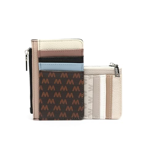 MISAKO Ivanka Kartenhalter mit Monogrammdruck - Modische Damen-Kartenhalter aus Kunstleder - Kleiner Kartenorganisator Ivanka Schwarz 8 X 13 X 1 cm von MISAKO