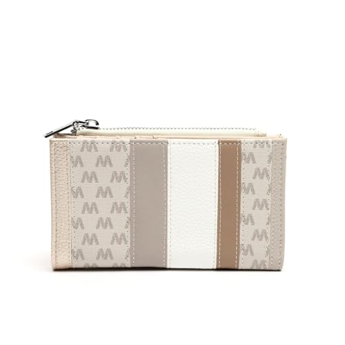 MISAKO Ivanka kleine Geldbörse mit Monogrammdruck - Schönes kleines Portemonnaie für Damen - Modisches Accessoire für jeden Tag Ivanka Beige 9 X 16 X 3 cm von MISAKO