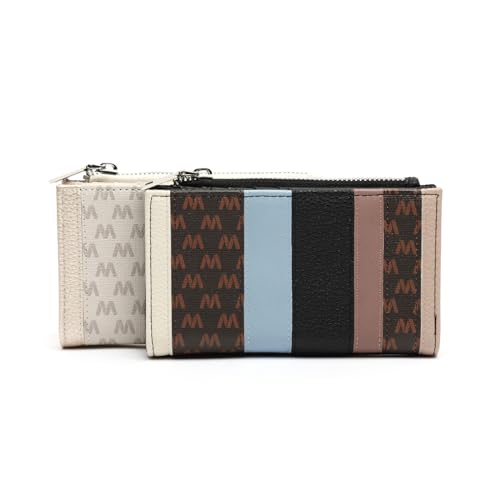 MISAKO Ivanka kleine Geldbörse mit Monogrammdruck - Schönes kleines Portemonnaie für Damen - Modisches Accessoire für jeden Tag Ivanka Schwarz 9 X 16 X 3 cm von MISAKO