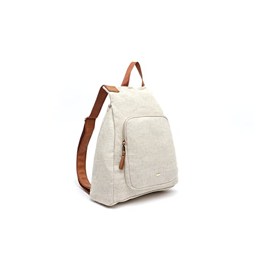 MISAKO Kursi Anti-Diebstahl-Rucksack aus Stoff Damen - Kursi Naturfarben 41 X 32 X 12 cm von MISAKO