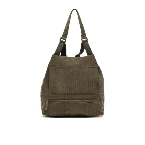 MISAKO Lonci Anti-Diebstahl-Rucksack aus Cordstoff Damen - Lonci Grün 30 X 28 X 11 cm von MISAKO