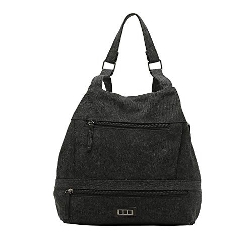 MISAKO Mili Diebstahlsicherer Stoffrucksack Damen - Mili Schwarz 29 X 33 X 13 cm von MISAKO