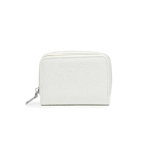 MISAKO MONOFLOR Kleine Geldbörse mit floraler Gravur - Schönes kleines Portemonnaie für Damen - Modisches Accessoire für jeden Tag Monoflor Weiß 8 X 11 X 3 cm von MISAKO