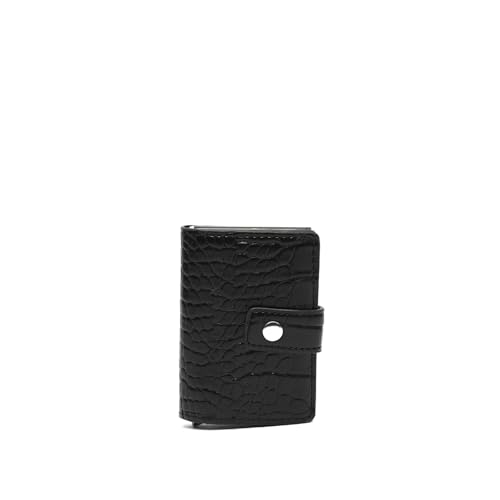 MISAKO Medu Kleine Geldbörse mit Tiergravur und Fach für Geldscheine und Karten Damen - Medu Schwarz 7x9x2cm von MISAKO