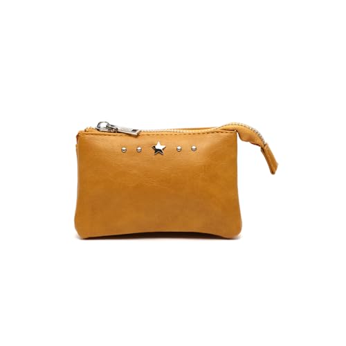 MISAKO Nescoji Münzgeldbörse mit Metalldetails Damen - Nescoji Senfgelb 9x14x3 cm von MISAKO