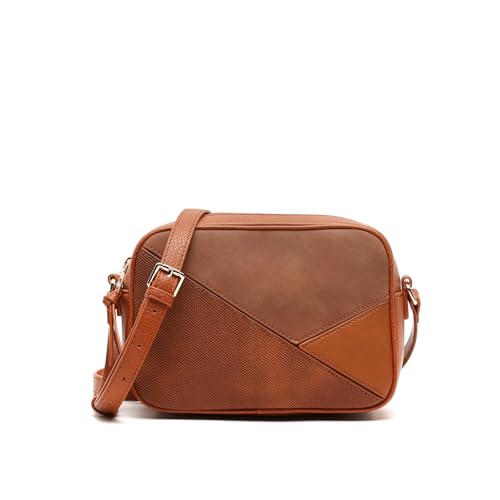 MISAKO Ofel-1 kleine Umhängetasche mit Patchwork-Print Damen - Ofel-1 Kamel 15x22x8 cm von MISAKO