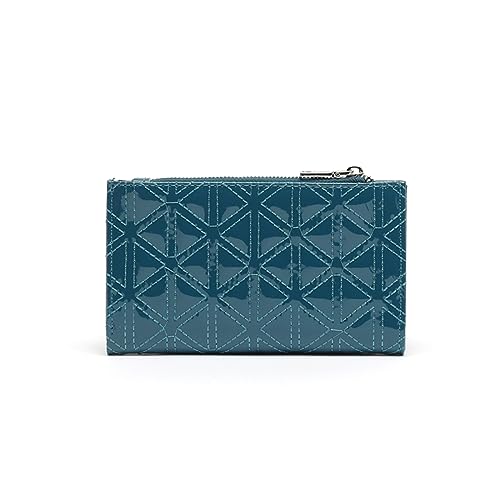 MISAKO REVI Mittlere Lackgeldbörse - Schönes mittelgroßes und geräumiges Portemonnaie für Damen - Modisches Accessoire für den Alltag Revi Blau 9 X 16 X 3 cm von MISAKO