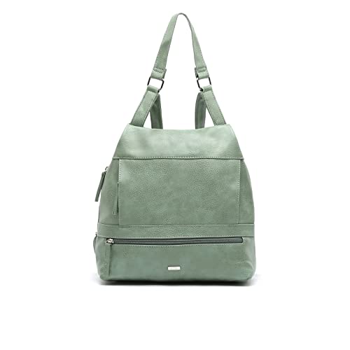 MISAKO SULI Diebstahlsicherer Rucksack - Anti-Diebstahl-Rucksack - Kleiner und geräumiger Damen-Casual-Rucksack Suli Grün 30 X 28 X 11 cm von MISAKO