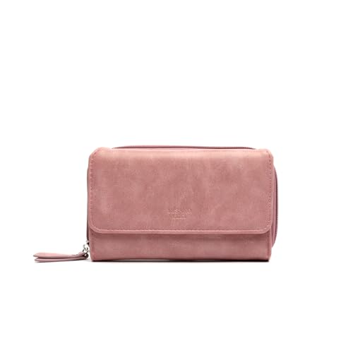 MISAKO Yansi große Geldbörse Basic - Große Damen-Geldbörse - Geräumige, modische, robuste Brieftasche Yansi Rosa 10 X 16 X 3 cm von MISAKO