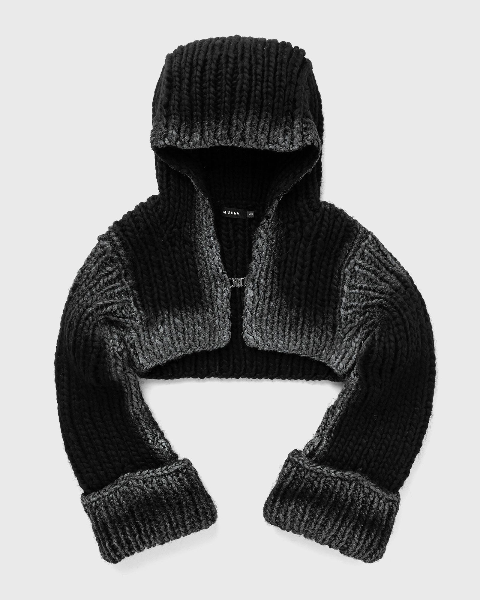 MISBHV BULKY WAX KNITTED HOODED TOP women Hoodies|Zippers & Cardigans black in Größe:M/L von MISBHV