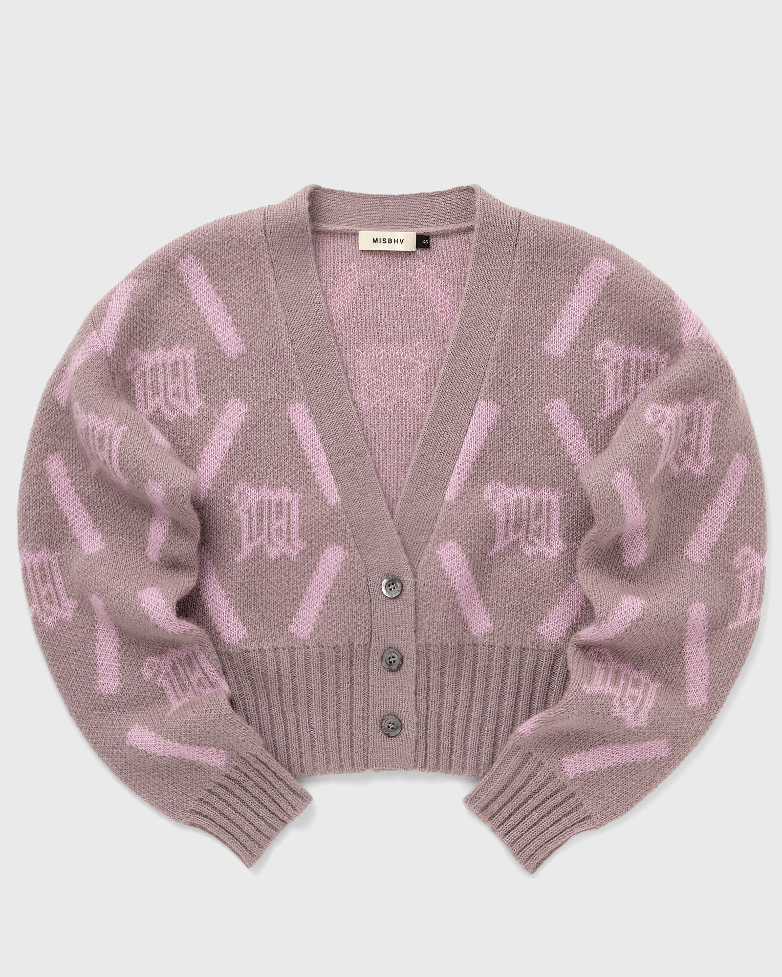 MISBHV M ARGYLE KNIT CARDIGAN women Zippers & Cardigans pink in Größe:L von MISBHV