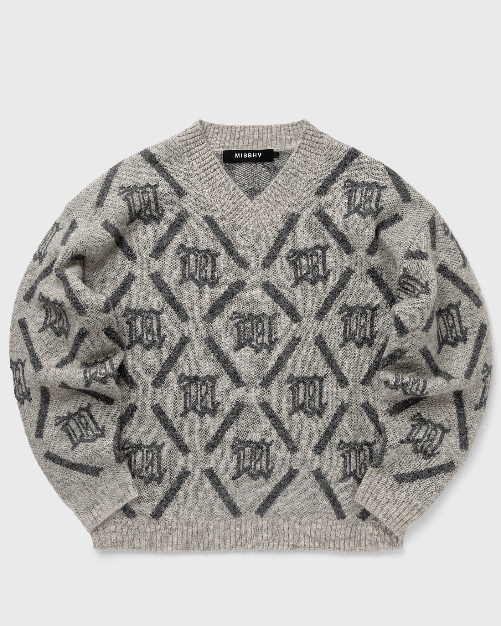 MISBHV M ARGYLE KNIT men Pullovers grey in Größe:S von MISBHV