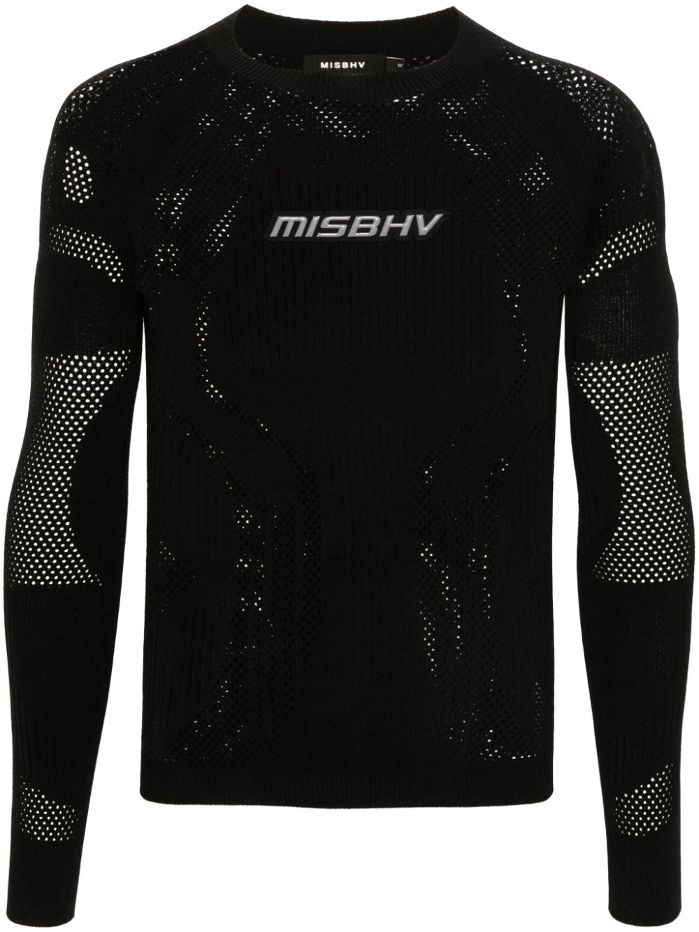 MISBHV Lochstrick-Pullover mit Logo-Applikation - Schwarz von MISBHV