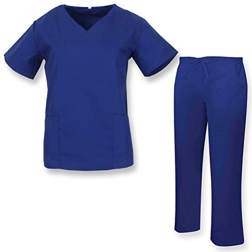 MISEMIYA Damen Casaca Y PANTALÓN, Cuello REFORMADO Sanitarios Uniforme MEDICOS Arbeits-T-Shirt, blau, X-Small von MISEMIYA