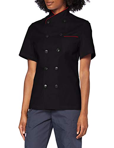 MISEMIYA Damen Chaquetas Chef Cocinera Koch Kochjacken 8441, Negro, M von MISEMIYA