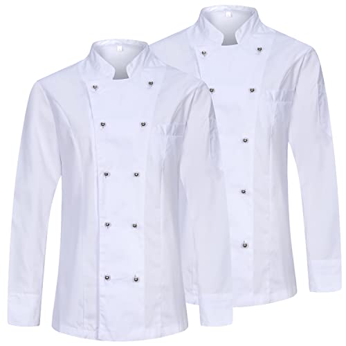 MISEMIYA Damen Forfait 2 Unités-Veste De Chef Femme Paket 2 Einheiten Kochjacke KZ-2-848, Weiß, 3XL (2er Pack) von MISEMIYA