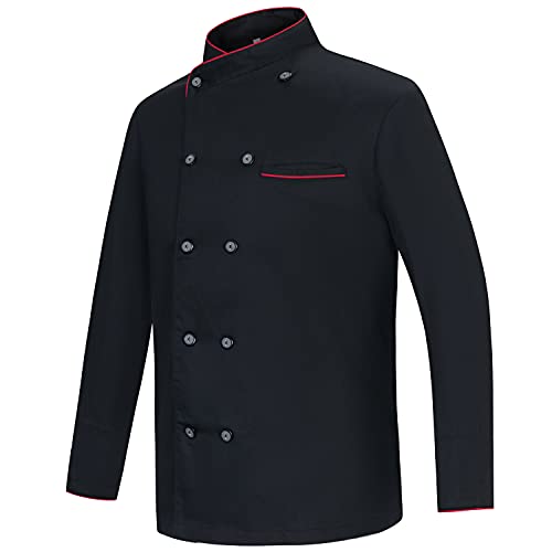 MISEMIYA - Damen-KOCHJACKE - Damen-KOCH-UNIFORM Damen-KOCHJACKE - Hospitality Uniform - Ref.844-3XL, Kochjacken Herren 844 - Schwarz von MISEMIYA