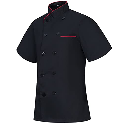 MISEMIYA Damen Women's Chef Jacket KZ-8441 KOCHJACKE KZ-703, Herren 8441-Schwarz, XL von MISEMIYA