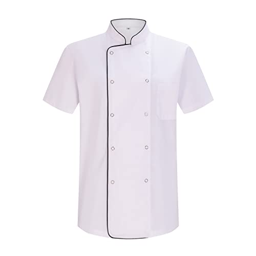 MISEMIYA - Herren Kochjacke - Herren Kochjacke - Hospitality Uniform 6821 - Large, Kochjacke 6821B - Weiß von MISEMIYA