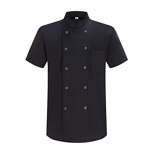 MISEMIYA - Herren Kochjacke - Herren Kochjacke - Hospitality Uniform 6821 - XX-Large, Kochjacke 6821 - Schwarz von MISEMIYA