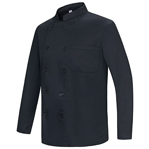 MISEMIYA Herren Men's Chef Jacket Kochjacke 842-842B, 842-Schwarz, M von MISEMIYA