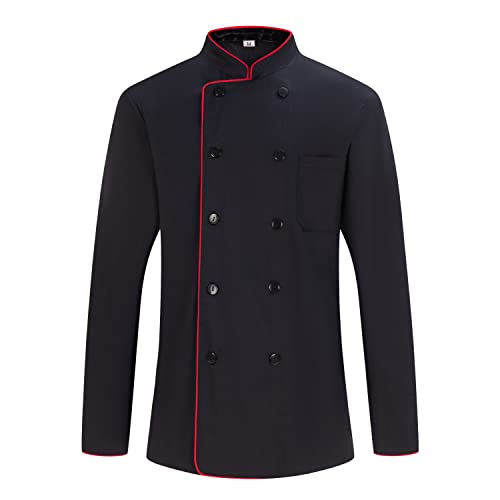 MISEMIYA Herren Men's Chef Jacket Kochjacke 842-842B, 842b-Schwarz, 4XL von MISEMIYA