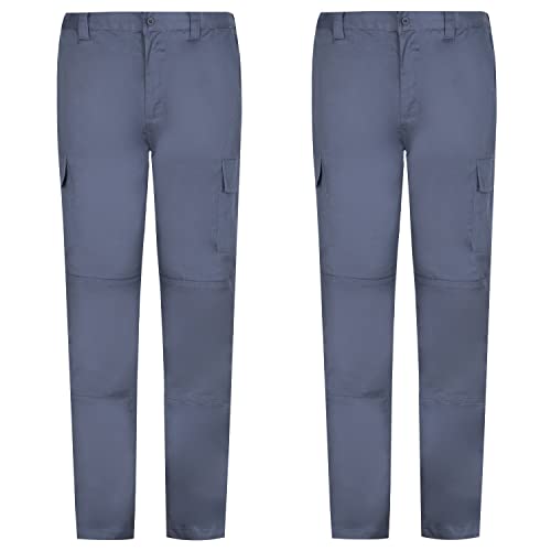 MISEMIYA Herren Pack 2 Stück Mz-2-9100 Arbeitshose, grau, 42 (2er von MISEMIYA