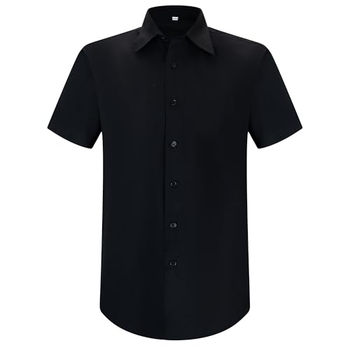 MISEMIYA - Mann KELLNERHEMD MIT KURZEN ÄRMELN - Herren Hospitality UNIFORM - 8734B - Medium, Schwarz von MISEMIYA