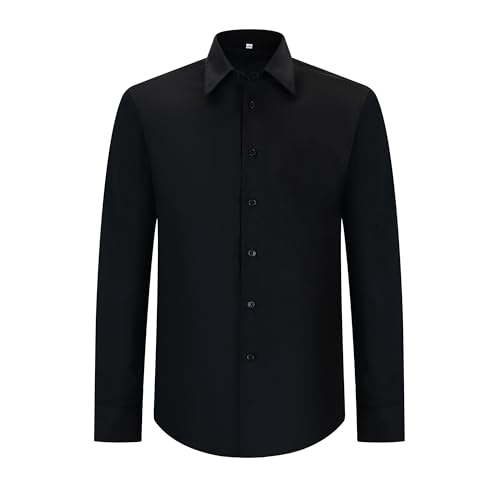 MISEMIYA - Mann KELLNERHEMD MIT Langen ÄRMELN - Herren Hospitality UNIFORM - 8734 - XX-Large, Schwarz von MISEMIYA